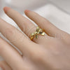 Oro Laminado Elegant Ring, Gold Filled Style Bow Design, Polished, Golden Finish, 01.341.0142