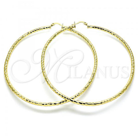 Oro Laminado Extra Large Hoop, Gold Filled Style Diamond Cutting Finish, Golden Finish, 02.213.0238.80