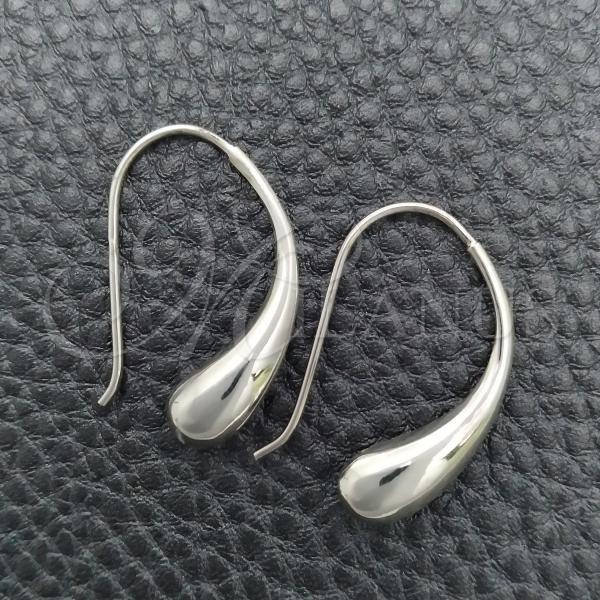 Sterling Silver Dangle Earring, Teardrop Design, Polished, Silver Finish, 02.393.0019