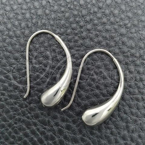 Sterling Silver Dangle Earring, Teardrop Design, Polished, Silver Finish, 02.393.0019