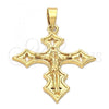 Oro Laminado Religious Pendant, Gold Filled Style Crucifix Design, Golden Finish, 5.188.024