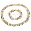 Oro Laminado Necklace and Bracelet, Gold Filled Style Chunky Design, Polished, Golden Finish, 06.372.0066