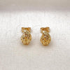 Oro Laminado Stud Earring, Gold Filled Style Teardrop Design, Polished, Golden Finish, 02.342.0351