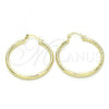 Oro Laminado Medium Hoop, Gold Filled Style Diamond Cutting Finish, Golden Finish, 02.213.0159.40
