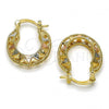Oro Laminado Small Hoop, Gold Filled Style Polished, Tricolor, 02.102.0005.20