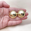 Oro Laminado Stud Earring, Gold Filled Style Ball and Hollow Design, Polished, Golden Finish, 02.213.0807
