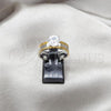 Stainless Steel Elegant Ring, with White Cubic Zirconia, Polished, Golden Finish, 01.63.0659.09