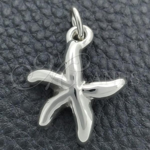 Sterling Silver Fancy Pendant, Star Design, Polished, Silver Finish, 05.395.0002