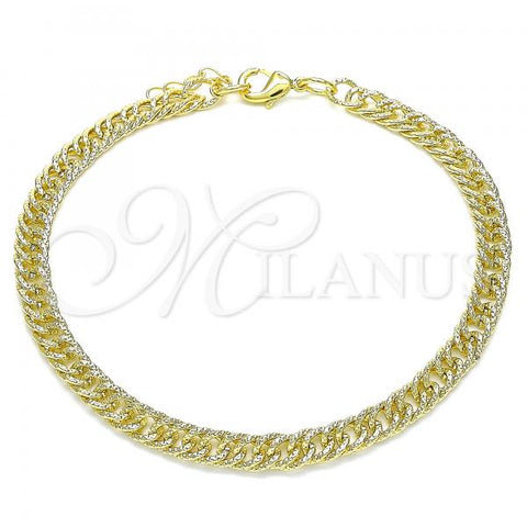 Oro Laminado Basic Anklet, Gold Filled Style Polished, Golden Finish, 04.213.0230.10