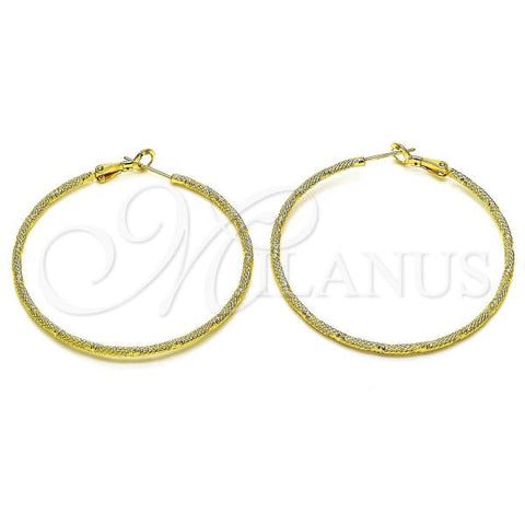 Oro Laminado Large Hoop, Gold Filled Style Matte Finish, Golden Finish, 02.93.0006.50