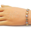 Oro Laminado Tennis Bracelet, Gold Filled Style Star Design, Polished, Two Tone, 03.341.0244.07