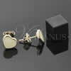 Oro Laminado Stud Earring, Gold Filled Style Heart Design, Yellow Enamel Finish, Golden Finish, 02.64.0256 *PROMO*