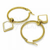 Stainless Steel Medium Hoop, White Enamel Finish, Golden Finish, 02.364.0004.30