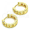 Oro Laminado Huggie Hoop, Gold Filled Style Curb Design, Polished, Golden Finish, 02.195.0158.16