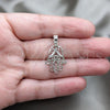 Sterling Silver Religious Pendant, Hand of God Design, Polished, Silver Finish, 05.392.0007
