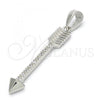 Sterling Silver Fancy Pendant, with White Micro Pave, Polished, Rhodium Finish, 05.336.0027