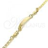 Oro Laminado ID Bracelet, Gold Filled Style Elephant Design, Polished, Golden Finish, 03.63.2141.06