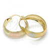 Oro Laminado Medium Hoop, Gold Filled Style Matte Finish, Tricolor, 02.106.0006.1.30