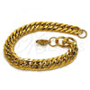 Stainless Steel Basic Bracelet, Polished, Golden Finish, 03.256.0025.08