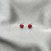 Sterling Silver Stud Earring, with Ruby Cubic Zirconia, Polished, Silver Finish, 02.397.0040.07