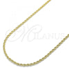 Oro Laminado Basic Necklace, Gold Filled Style Rope Design, Polished, Golden Finish, 5.222.036.22