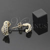 Oro Laminado Stud Earring, Gold Filled Style with White Crystal, Polished, Golden Finish, 5.127.006 *PROMO*