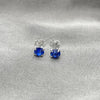 Sterling Silver Stud Earring, with Sapphire Blue Cubic Zirconia, Polished, Silver Finish, 02.397.0040.09