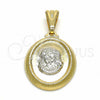 Oro Laminado Religious Pendant, Gold Filled Style Holy Spirit Design, Polished, Two Tone, 05.32.0065