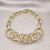 Oro Laminado Fancy Bracelet, Gold Filled Style Chunky Design, Polished, Golden Finish, 03.331.0299.08