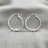 Sterling Silver Medium Hoop, Ball Design, Polished, Silver Finish, 02.399.0022.25