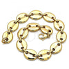 Oro Laminado Basic Anklet, Gold Filled Style Chunky Design, Polished, Golden Finish, 04.116.0063.10