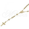 Oro Laminado Medium Rosary, Gold Filled Style Divino Niño and Crucifix Design, Polished, Golden Finish, 5.208.006.24