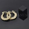 Oro Laminado Small Hoop, Gold Filled Style Flower Design, Diamond Cutting Finish, Golden Finish, 5.159.062