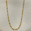 Oro Laminado Basic Necklace, Gold Filled Style Figaro Design, Polished, Golden Finish, 04.32.0020.18