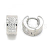 Stainless Steel Huggie Hoop, with White Crystal, Polished, Steel Finish, 02.384.0031.12