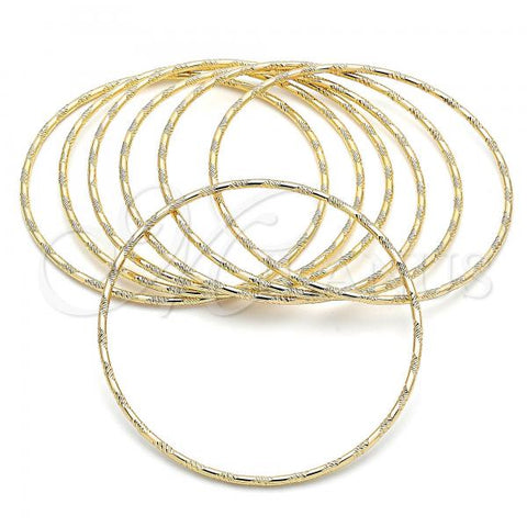 Oro Laminado Semanario Bangle, Gold Filled Style Diamond Cutting Finish, Golden Finish, 07.93.0002.05