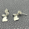 Sterling Silver Long Earring, Heart Design, with White Cubic Zirconia, Polished, Silver Finish, 02.401.0063