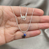 Sterling Silver Fancy Necklace, Evil Eye and Snake Design, with White Crystal, Polished, Silver Finish, 04.402.0001.18