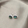 Sterling Silver Stud Earring, with Green Pearl, Polished, Silver Finish, 02.399.0050