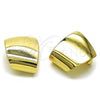 Oro Laminado Stud Earring, Gold Filled Style Chunky Design, Polished, Golden Finish, 02.385.0041