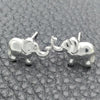 Sterling Silver Stud Earring, Elephant Design, Polished, Silver Finish, 02.399.0012