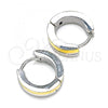 Stainless Steel Huggie Hoop, Polished, Two Tone, 02.384.0004.12