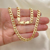 Oro Laminado Basic Necklace, Gold Filled Style Curb Design, Polished, Golden Finish, 04.213.0164.20
