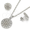 Rhodium Plated Earring and Pendant Adult Set, with White Cubic Zirconia, Polished, Rhodium Finish, 10.156.0160.1
