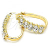 Oro Laminado Small Hoop, Gold Filled Style with White Crystal, Polished, Golden Finish, 02.100.0101.20