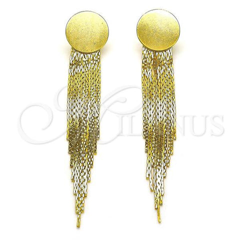 Oro Laminado Long Earring, Gold Filled Style Long Box Design, Polished, Golden Finish, 02.362.0008