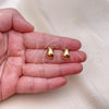 Oro Laminado Stud Earring, Gold Filled Style Chunky Design, Polished, Golden Finish, 02.342.0334