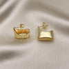Oro Laminado Stud Earring, Gold Filled Style Chunky Design, Polished, Golden Finish, 02.385.0014