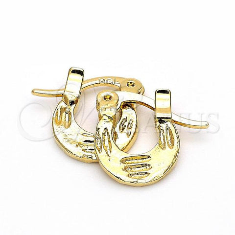 Oro Laminado Children Hoop, Gold Filled Style Diamond Cutting Finish, Golden Finish, 5.159.077