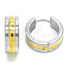 Stainless Steel Huggie Hoop, Polished, Two Tone, 02.230.0061.20